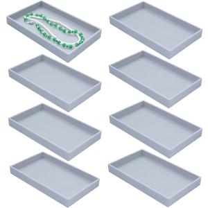8 Pack Stackable Velvet Jewelry Trays Organizer for Drawers Large Jewelry Storage Display Tray for Earring Ring Necklace