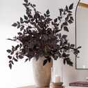 Fall Decorations for Home - Fall Decor - Fall Deals Set of 3 32" Faux Plum Purple Cimicifuga Ramosa Leaves - Neutral Plant Stems for Vases - Autumn Halloween Clearance Decoration for Room Table