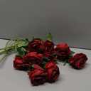 Veryhome Artificial Flowers Silk Roses Real Touch Bridal Wedding Bouquet for Home Garden Party Floral Decor 10 Pcs (Blooming Rose - Gradient Burgundy Red)