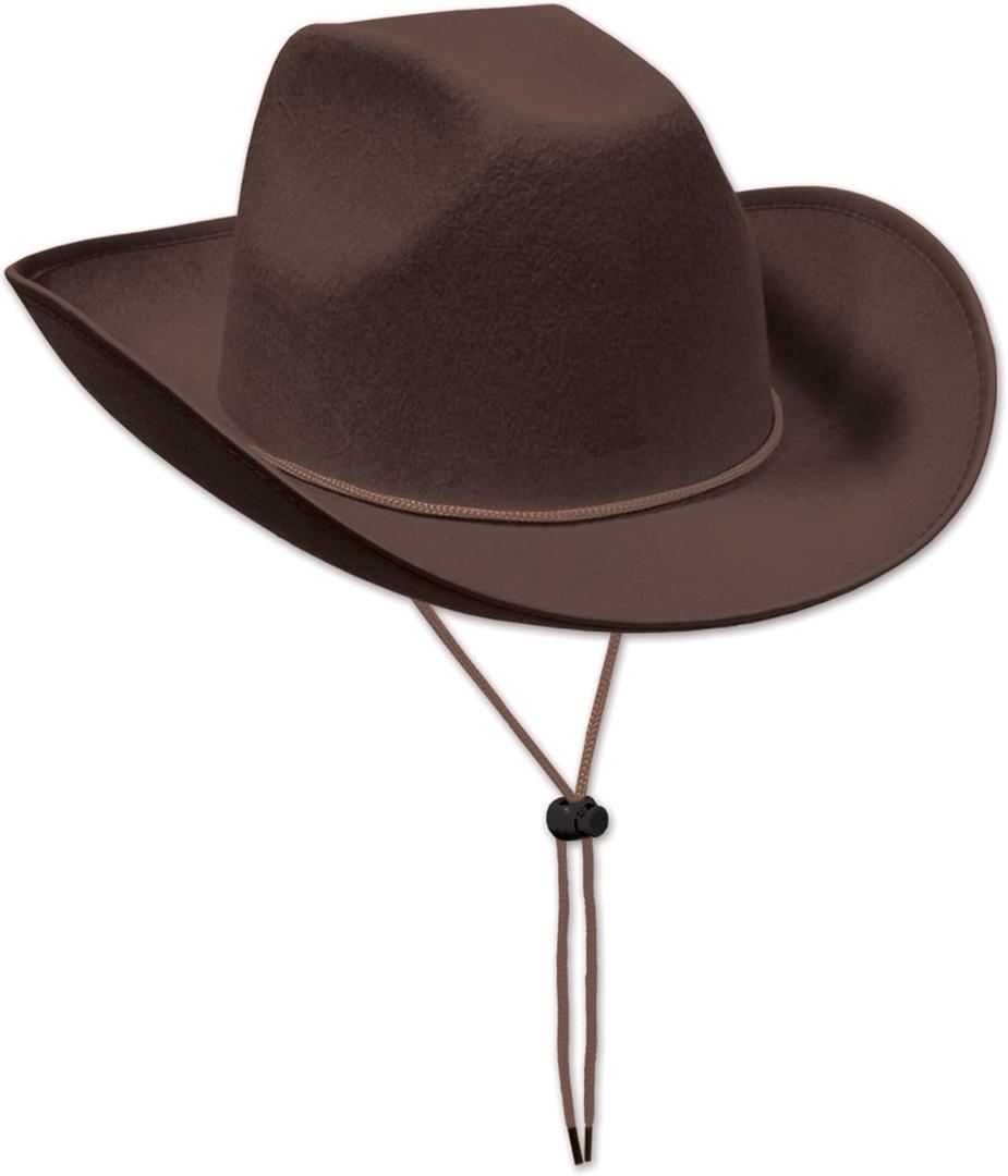 Beistle Felt Cowboy Hats  Western Headwear Birthday, Photo Booth & Halloween Costume Accessories (One Size)