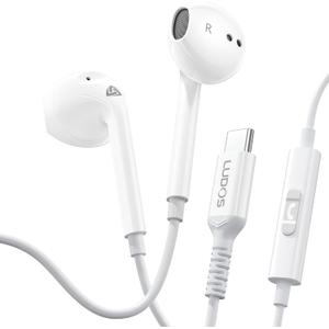 LUDOS Zenith USB C Headphones for iPhone 17 16 15 Pro Max Plus Air iPad Pro Air, USB-C Earbuds for Samsung Galaxy S24 S23 Ultra S22 S21 S20 A55 A54 A53, USB Type C Earphones - White