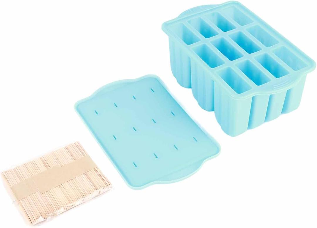 12 - Grid Tray with Lid | Food Grade Silicone & Foldable Design | Reusable Ice Cream Former for Home/Office/Bar | Dishwasher Safe, 40 to 230 (#211)