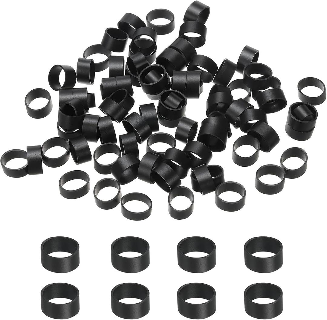 PATIKIL Silicone Rubber Bands Cable Ties 0.4", 50 Pcs Flat Rubber Elastic Band for Office Supplies Home Cord Wrapping, Black