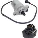 Starter Motor & Relay for Polaris Sportsman 90 2001-2006| Scrambler 90 2001-2003| Predator 90 2003-2006| E-TON 90, 0450533 0451692 18643 18644, Sportsman 90 Starter for Predator 90 E-Ton 90
