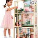 KidKraft Click & Play Fully Assembled Pop-Up Wooden Dollhouse; 50 Pieces, 1:12