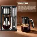 10 Cup Replacement Coffee Pot, Premium Glass Carafe for Ninja Coffee Maker, with Brew-Through Lid and Strong Handle, Fits CM401 CM371 CP301 CM300 CM400 CF091
