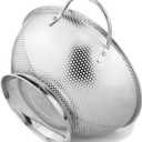 DLD Stainless Steel Micro-Perforated 5-Quart Colander - Professional Strainer with Heavy Duty Handles and Self-draining Solid Ring Base - Dishwasher Safe