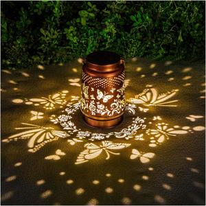 Solar Lanterns Outdoor Waterproof Butterfly Garden Decor Birthday Gifts for Women Mom Grandma, Hanging Solar Lights Metal Lantern Decoration Outside for Yard, Patio, Backyard, Porch