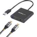 StarTech USB-A 3.0 to Dual HDMI Adapter for Windows, Dual Monitor USB to 2x HDMI Display Converter, 4K 30Hz + 1080p 60Hz, Extend or Mirror Multi-Screen Setup