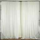 TABLECLOTHSFACTORY 10FT Fire Retardant Ivory Sheer Voil Curtain Panel Backdrop - Premium Collection