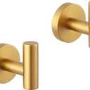GERZWY SUS 304 Stainless Steel Gold Coat Hook Bathroom Single Towel/Robe Clothes Hook for Bath Kitchen Wall Mounted 2 Pack AG1107B-BE