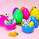 MGparty 12 Pcs 6 Inch Easter Eggs Fillable, Large Easter Eggs with Golden Eggs, Jumbo Plastic Empty Eggs Bulk for Easter Egg Hunt, Basket Stuffers, Party Favors, Classroom Prizes and Decorations