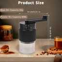 Manual Coffee Grinder - Adjustable Coarse to Fine, 30g Beans & 80ml Powder,Ceramic Burr Detachable Handle for Espresso, French Press, Camping