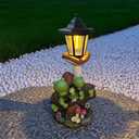 Outdoor Solar Powered Turtle Statue, Turtle and Mushroom-Shaped Sculpture with LED Light, Suitable for Decor Courtyard,Backyard, and Lawn, Unique Birthday and House Warming Gifts