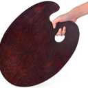Oval Walnut Wooden Paint Palette 16 * 12inch - Artist Oil Paint Palette Walnut Palettes 30 * 40 for Acrylic Watercolor Oil Paints (Oval 30 x 40 cm)