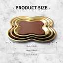 Decorative Tray 3PCS, Perfume Tray Four-Leaf Clover Shape, Stainless Steel | Gold Vintage Jewelry Tray, Coffee Table Tray, Trinket Tray for Women Clean Girl, Party Home Bathroom Dresser Vanity Decor