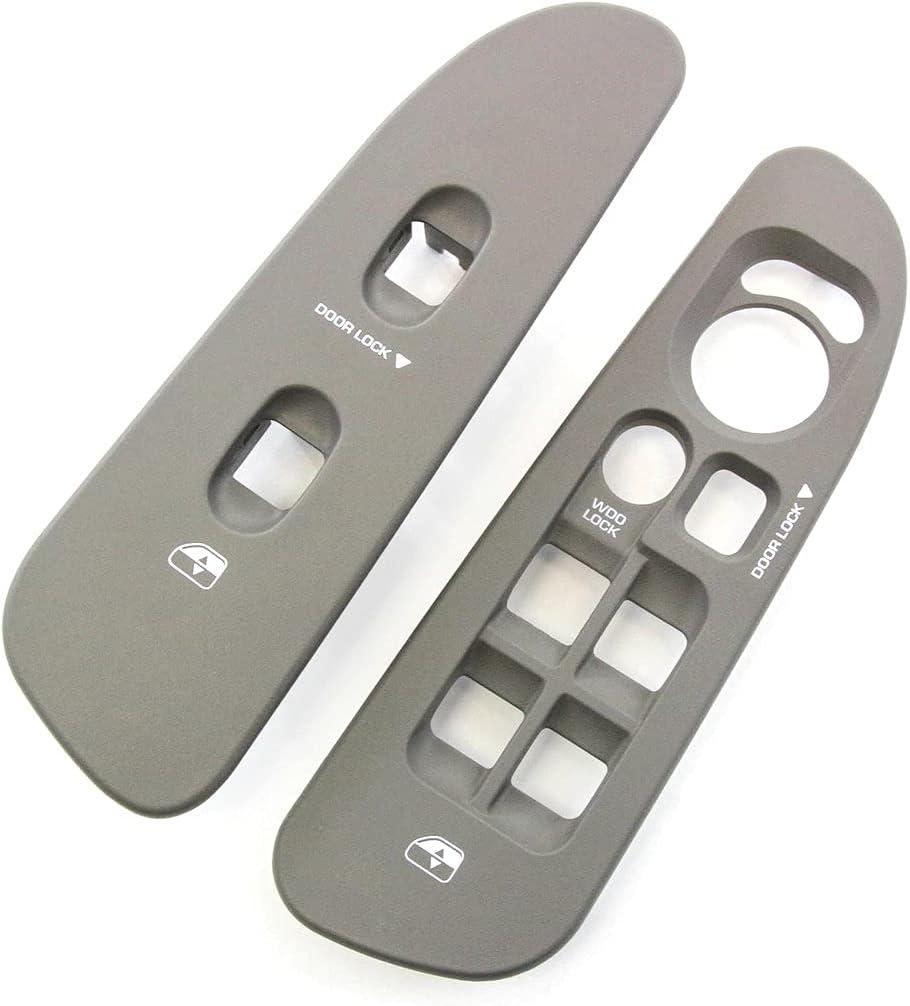 Driver and Passenger Door Window Switch Panel Bezel for 2002-2010 Dodge Ram 1500 2500 3500 (Grey)