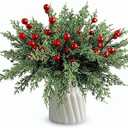 60Pcs Christmas Decorations11.8'' Artificial Pine Branches with 7.9'' Red Berry Stems, Christmas Decor Faux Pine Greenery Stems, Christmas Tree Decorations & Christmas Picks for Indoor Outdoor