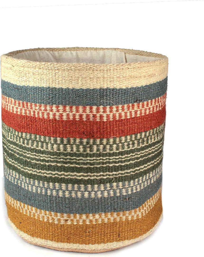 Sturdy Jute Planter Basket Modern Woven Basket for 8" Flower Pot Floor Indoor Planters, 10 x 10 Storage Organizer Basket Home Decor Boho Chic Storage Earth-Friendly Planter (10x10 Inches, Multi)