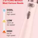 Rotating Hair Dryer Brush Ceramic, Blow Dryer Brush 2 Spin Brushes Set 1.5 Inch &2 Inch, One-Step Hot Air Brush Volumizer, Smooth, C-Curls|Pink