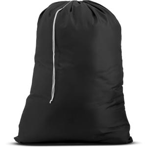 Nylon XL Laundry Bag, Large Capacity with Locking Drawstring, Machine Washable, Fits Laundry Baskets or Hampers, Holds 2 Loads of Clothes (Black, 30" x 40")
