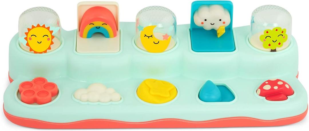 B. toys- Pop-Up Buddies- Cause and Effect Play  Learning Toys for Babies  Interactive Toy with Sun, Rainbow, Star  18 Months +
