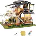 MAGQOO Dollhouse Miniature with Furniture, DIY Wooden Dollhouse Kit Plus Dust Proof, 1:24 Scale Creative Room Idea (Monet Garden)