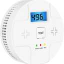Combination Smoke Carbon Monoxide Alarm Detector Powered by Battery,Dual Alarm Sensor of Smoke and CO,Easy to Install (901-1-Pack, White001)