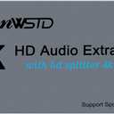 4K60hz HDMI Audio Extractor, 1080P HDMI Audio Converter Adapter Splitter Box 1 in 2 Out Audio Extractor Converter Optical SPDIF & 3.5mm Audio Out for Fire Stick, Xbox, PS5