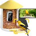 NETVUE Birdfy AI Smart Bird Feeder with Camera, Solar Powered, Lifetime AI Auto Capture and Identify 6000+ Bird Species, Cloud Storage & Live Birdwatching, Ideal Present (Yellow)