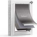 Baboni 3-Flaps Pet Door for Interior and Exterior Doors, Durable Plastic Frame and Telescoping Tunnel, Aluminum Lock/Metal Panel, Strong Magnetic Flaps, Never Rust Dog Door (Pets Up to 40 Lb) -Medium