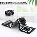 sungwoo Wireless Silicone Keyboard, 2.4GHz Wireless, Foldable Rollup Keyboard, Waterproof, Dustproof and Lightweight, Perfect for PC, Notebook, Laptop and Travel(Black)