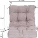 QILLOWAY Outdoor Chair Cushion for Patio Furniture, Waterproof Patio Cushions Set of 2 with Ties, Fade Resistant Replacement Pads for Outdoor Rocking Chairs,Tan,Grey