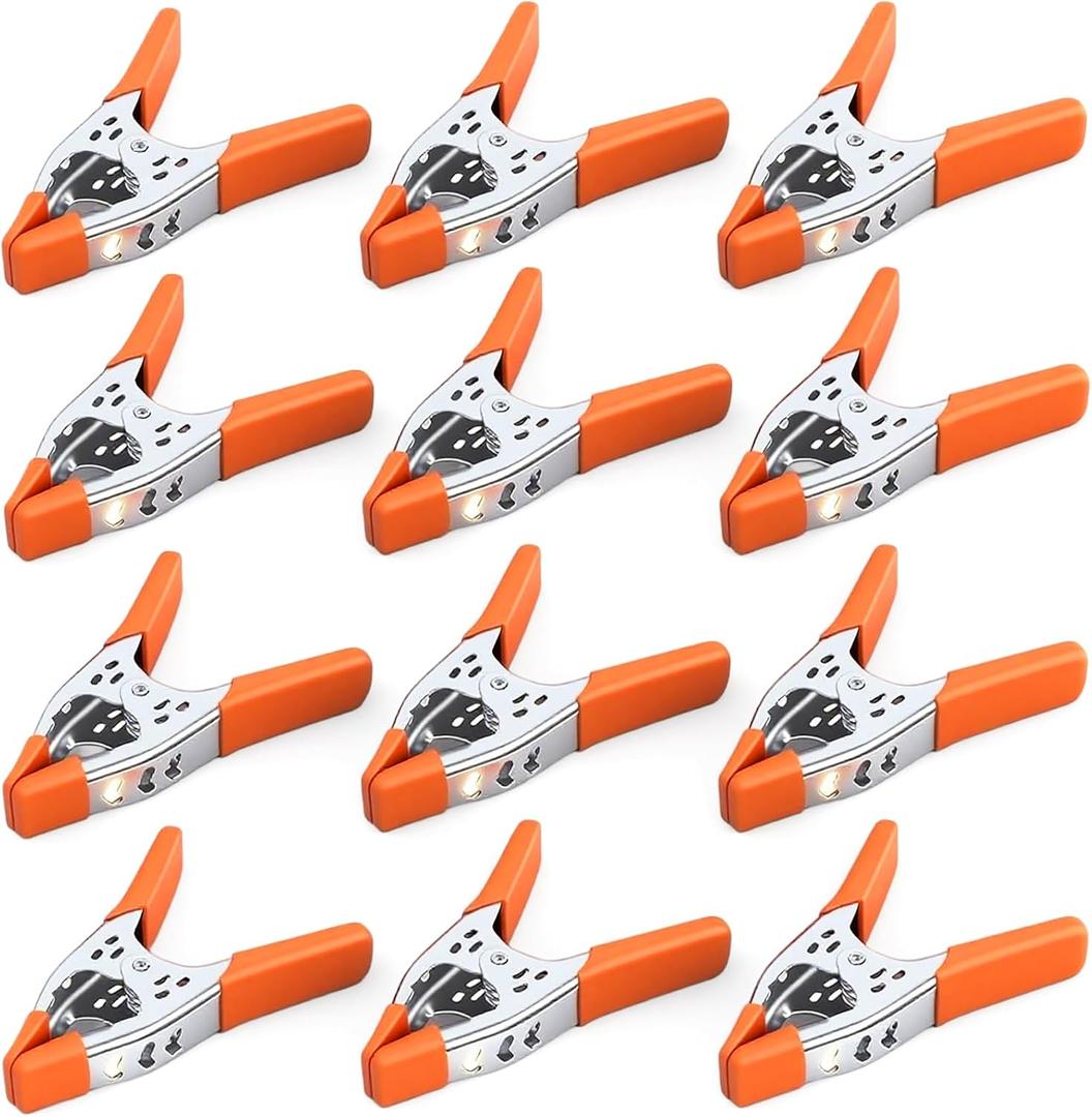HORUSDY 12-Piece 6" inch Spring Clamp, Heavy Duty Spring Metal Spring Clamps, 2.5"-inch Jaw opening (12-Piece) (Orange)