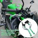 for Kawasaki NINJA500 Ninja 500 Z500 Z 500 SE 2024 2025 Motorcycle Clutch Lever Adjustable Handlebars Brake and Clutch Levers Set(Green)