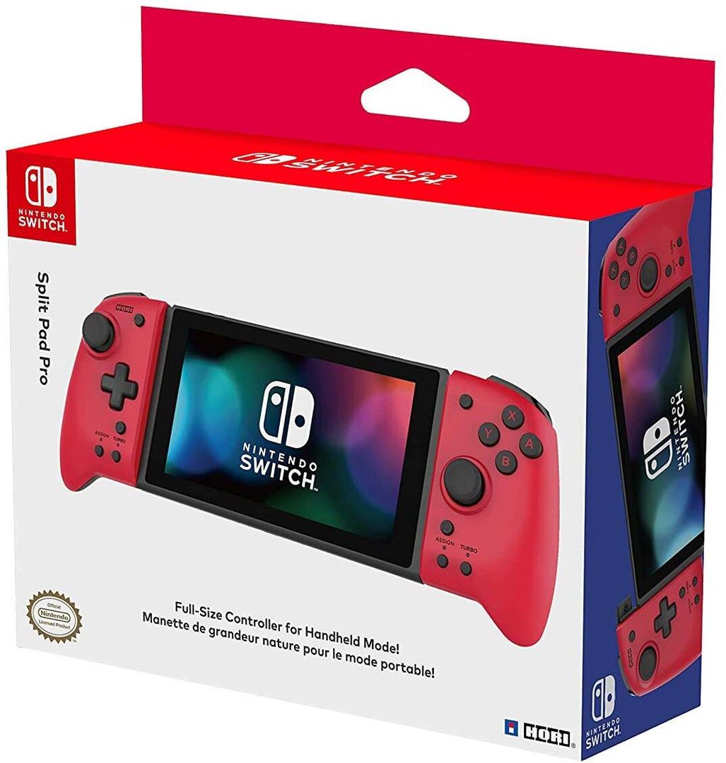 Hori Nintendo Switch Split Pad Pro (Red) Ergonomic Controller for Handheld Mode - Officially Licensed By Nintendo (Volcanic Red)