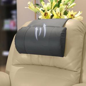 Non-Slip Memory Foam Neck Pillow for Recliner,Breathable Perforated Leather Adjustable Recliner Pillow for Pain Relief in Home, Office and Travel (Dark Gray)