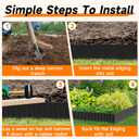 Corrugated Garden Edging,12"20Ft Galvanized Steel Landscape Edging & Lawn Edging Border,Metal Garden Border for Flower Beds,Garden,Lawn,Raised Beds & Tree Surrounds(Black)