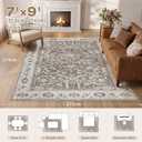7x9 Area Rugs for Living Room Washable Rug Vintage Soft Brown