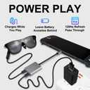 USB-C to AR Glasses with Adapter Hub for Switch 2/OLED/1, Steam Deck, ROG Ally, iPhone 15-17, Android Phones, Viture/RayNeo/Xreal - Support 100W PD Fast Charging, 4K@60Hz 2K/1080P@120Hz - Silver