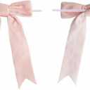 2 x Meseey 12 Pcs Pink Velvet Bows with Twist Tie 3.5 Inch Pre-Tied Vintage Christmas Velvet Ribbon Bows for Treat Bags Gift Wrapping Basket Wedding Baby Shower Brithday Party
