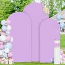 FOTSHARER 7.2FT 6.6FT 6FT Lavender Arch Cover Set of 3 Wedding Arch Cover Fabric Spandex Arches Backdrop Cover for Metal Arches Frame Arch Covers Stretchy Backdrop for Wedding Baby Shower Decoration