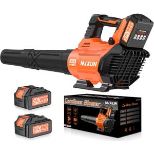 Leaf Blower Cordless - 580CFM/160MPH Electric Leaf Blower, 2 X 4.0Ah Battery and Charger with 3 Speed Modes, for Lawn, Yard, Sidewalk, Garage Cleaning
