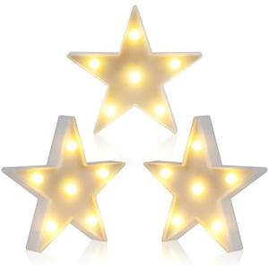 clothmile 3 PCS LED Night Light LED White Star Night Light Can Be Hung on The Wall Kids Room Light, Suitable for Birthday Party Holiday Decoration Baby Room Nursery Decoration