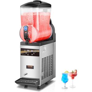 VEVOR Commercial Margarita Machine, 15L Single Tank Commercial Slushie Machine, 60 Cups Stainless Steel Margarita Smoothie Frozen Drink Maker, Slushy Maker for Home Party Restaurants Cafe Bars