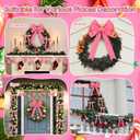 25 Pcs Pink Velvet Tree Topper Christmas Ornaments Include Large Christmas Bows Tree Topper 12 Xmas Velvet Balls 12 Pink Bows for Xmas Holiday Door Fireplace Wall Party Decor