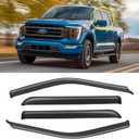 Window Rain Guards for 2015-2024 Ford F150 SuperCrew, 2017-2024 F-150 Raptor / F250 F350 F450 SuperCrew Crew Cab, Window Visors Guard Deflector Shade Vent Shield, for 4 Full-Size Doors (15-24 F150 Crew Cab)