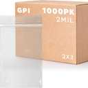 GPI - 1000 Count, 2" x 3" Clear Plastic Resealable Zip Bags, Bulk 2 Mil, Strong & Durable Poly Baggies with Resealable Zip Top Lock for Travel, Storage, Packaging & Shipping