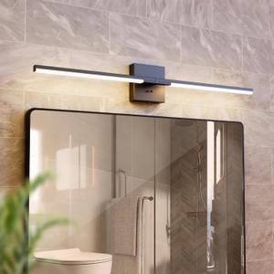 Vanity Lights 32 inch, 4-Level Brightness Built-in Dimmer, 18.5W Dimmable 5CCT Bathroom Light Fixtures Over Mirror, Black Vanity Lights for Bathroom Mirror Bedroom-FCC & ETL Certified