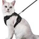 rabbitgoo Cat Harness and Leash for Walking, Escape Proof Soft Adjustable Vest Harnesses for Cats, Easy Control Breathable Reflective Strips Jacket, Black, M